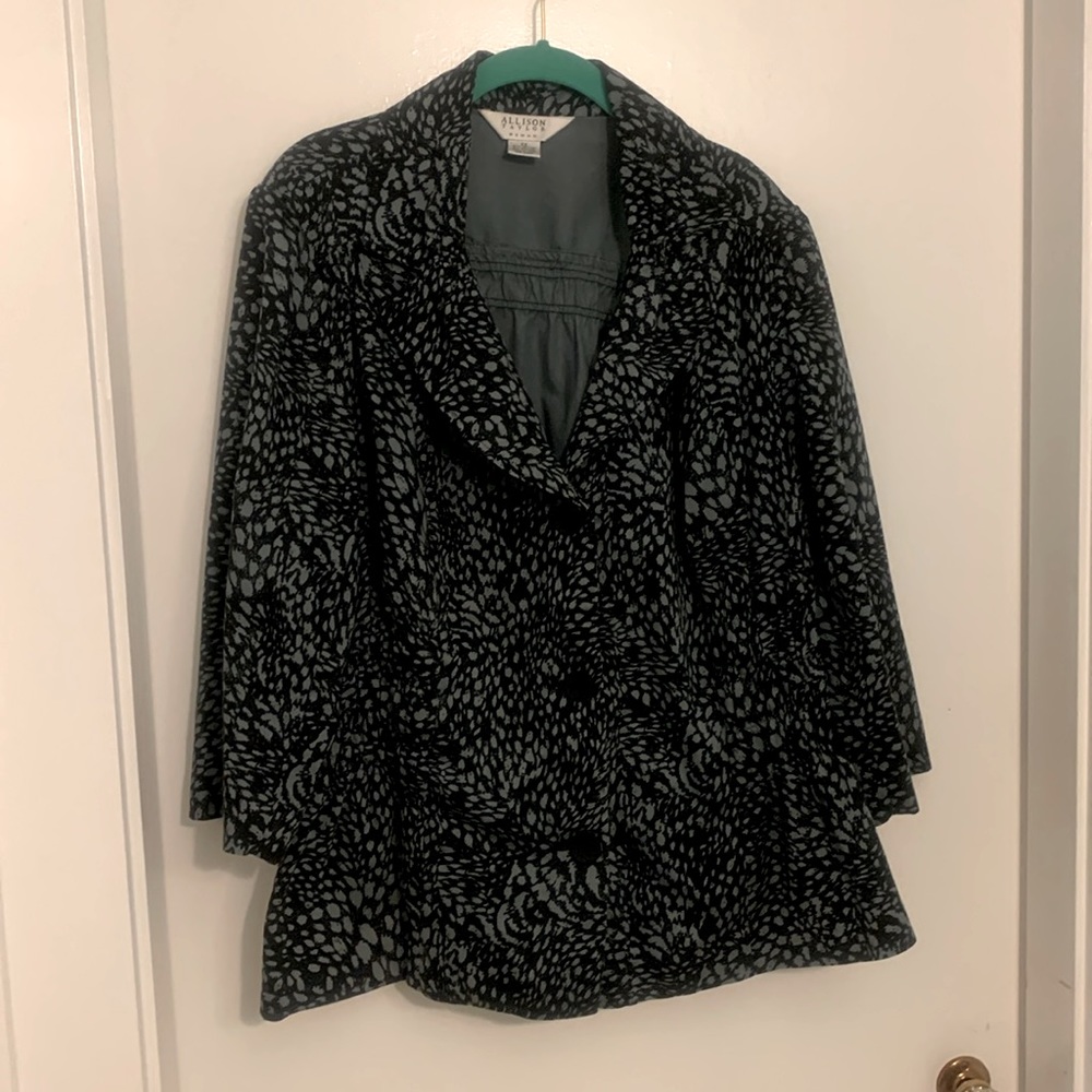 Allison Taylor grey leopard print blazer